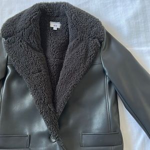 Uniqlo Faux Leather and Fleece Lining Jacket